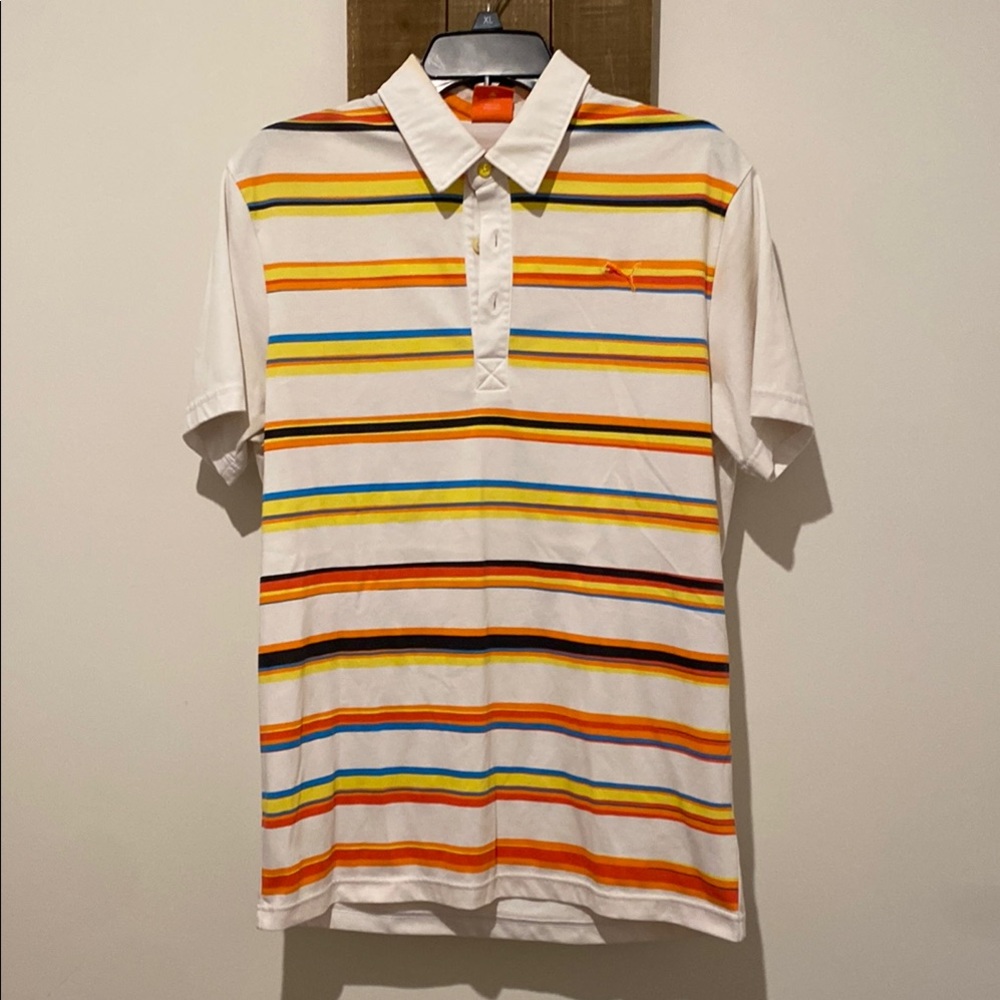 Puma Red and Orange Polo Shirt Classic Design